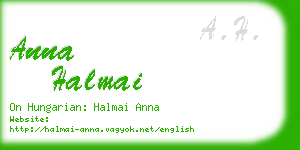 anna halmai business card